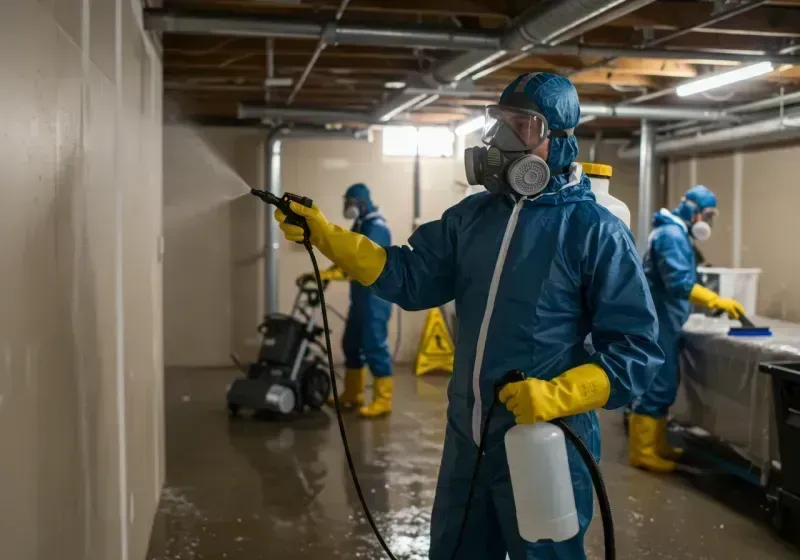 Basement Sanitization and Antimicrobial Treatment process in Evansville, WI